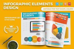 3D信息图表元素模板设计 Infographics Template Design