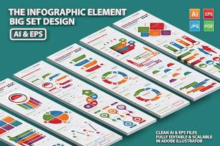 箭头圆形信息图表素材模板 Infographics Elements