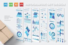 蓝色信息图形设计Blue Infographics Design