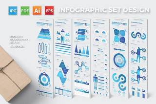 蓝色信息图形设计Blue Infographics Design