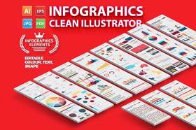 信息图表简洁人物插画素材 infographics clean illustrator