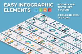 两套色系信息图表设计方案 Infographic Element Design