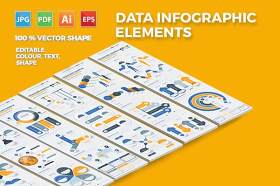 数据信息统计图表矢量元素模板 Infographics Elements