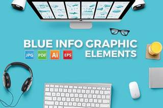 大蓝色信息图矢量素材 Big Blue Infographics