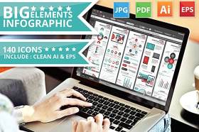 数据信息图表元素设计Big Infographic Elements Design