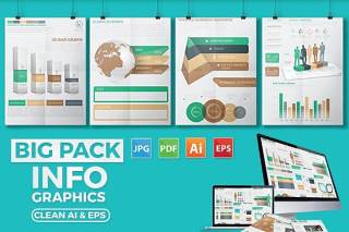 大包装信息图表元素设计Big Pack Infographics