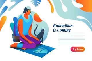 斋月来了，伊斯兰插画图形素材Ramadhan is Coming, Islamic graphic
