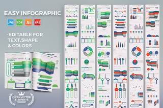 简单简洁信息图表图形素材Easy Infographics