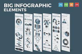 大信息图表元素设计矢量素材Big Infographics Elements Design