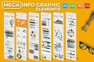 大型信息图形元素设计矢量素材Mega Infographics Elements Design