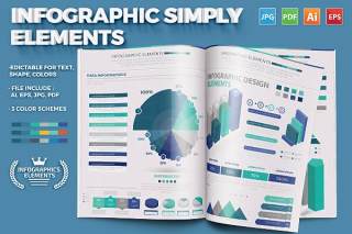 简单的信息图表元素设计Simply Infographics