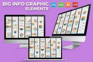 统计信息图表元素设计素材Big Elements Infographics Design