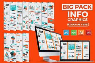 大包装信息图表元素设计Big Pack Infographics Design