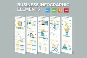 商业信息图形元素设计Business Infographics Elements Design
