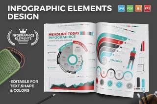 简洁信息图表元素设计banner模板Clean Infographics