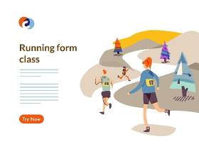 跑步马拉松网页设计模板插画素材Running Marathon web
