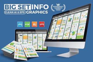 统计现代信息图形元素集设计素材Set Of Modern Infographics Elements Design