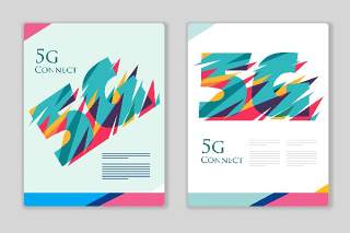 5G彩色海报模板插画素材5G poster template colorful