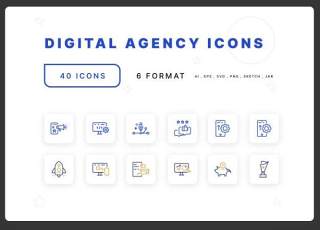 数字代理启动图标素材Digital Agency Startup Icons