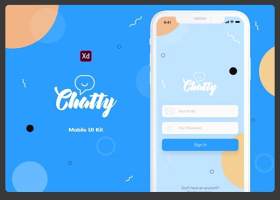 聊天工具社交移动用户界面工具包Chatty Mobile UI Kit