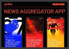 脉冲用户界面工具包 新闻聚合应用程序Pulse UI Kit. News Aggregator App