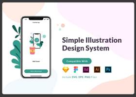 简易插画界面素材工具系统Simple Illustration System