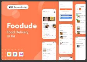 食品配送应用程序用户界面工具包Foodude - Food Delivery App UI KIT