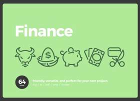 64个财务金融线性图标素材64 Finance Icons
