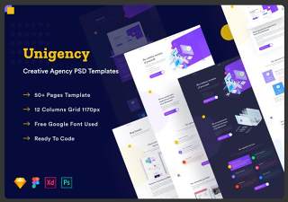 大学创意机构网页界面模板设计素材Unigency Creative Agency Web Template