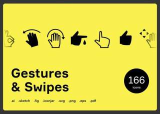 手势滑动图标图形素材Gestures & Swipes Icons