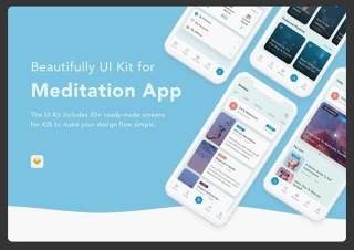 冥想用户界面工具包Meditation UI Kit