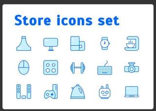 存储图标集元素Store Icons Set