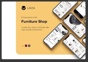 家具店应用程序用户界面工具包Loza - Furniture Shop App UI Kit