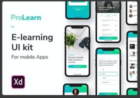 电子学习移动用户界面工具包roLearn - E-learning Mobile UI Kit