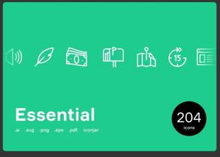 基本线条图标素材Essential Line Icons