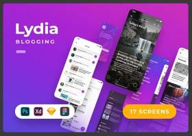 博客iOS应用程序用户界面工具包Lydia - Blogging iOS App UI Kit