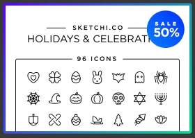 节日和庆典图标元素矢量Holidays & Celebration Icons