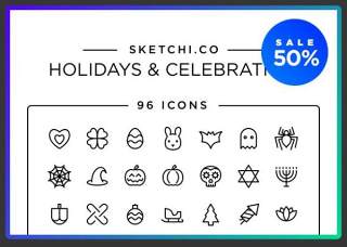 节日和庆典图标元素矢量Holidays & Celebration Icons