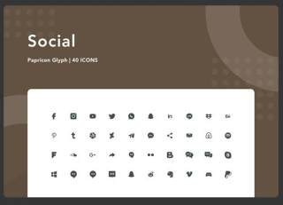 社交网络图标素材Social-Papricon Glyph