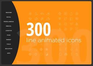 动画小图标素材300 Line Animated Icons