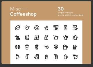 咖啡店图标素材Coffeeshop icons