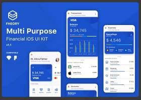 财务金融用户UI界面素材工具包Fheory Financial iOS UI Kit