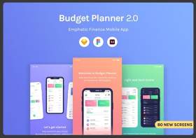 预算规划师用户界面UI设计模板Budget Planner Mobile UI Kit 2.0