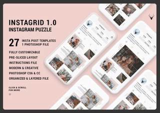 图片分享社交用户拼图模板InstaGrid 1.0 - Instagram Puzzle Template