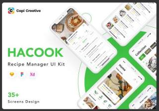 配方管理器应用程序用户界面工具包HaCook - Recipe Manager App UI Kit
