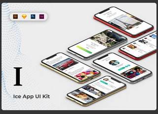 手机移动端用户界面UI素材模板Ice App Ui Kit
