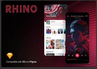 犀牛音乐用户界面工具包Rhino Music UI Kit