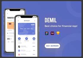 金融应用程序UI工具包优化用户体验Demil - Finance App UI Kit optimize UX