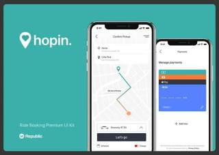 骑乘预订用户界面工具包Hopin Ride Booking UI Kit