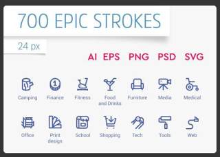 网络小图标素材Epic Strokes Icons